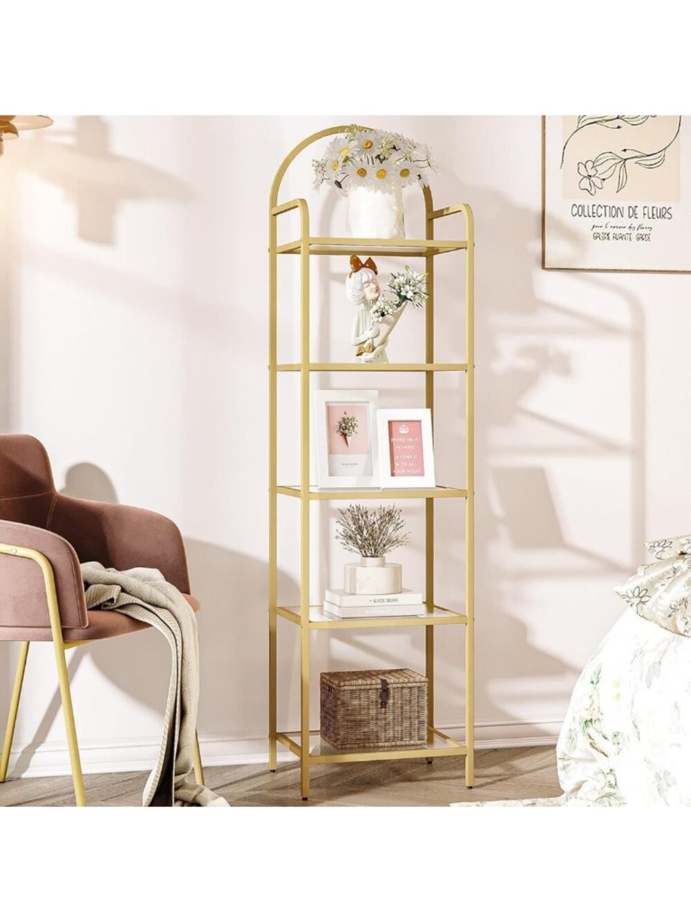 Stylish Tempered Glass Bookcase Bookshelf - Modern Home Storage Solution